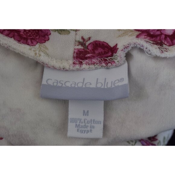 Vintage 90s Floral‎ Turtle Neck Cotton shirt | size M - Picture 8 of 10